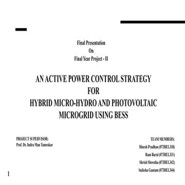AN ACTIVE POWER CONTROL STRATEGY FOR HYBRID MICRO-HYDRO AND PHOTOVOLTAIC MICR...