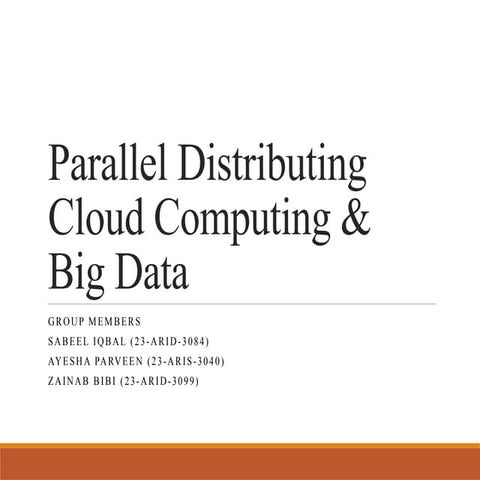 Parallel Distributing, Cloud Computing, and Big Data: Technologies and ...