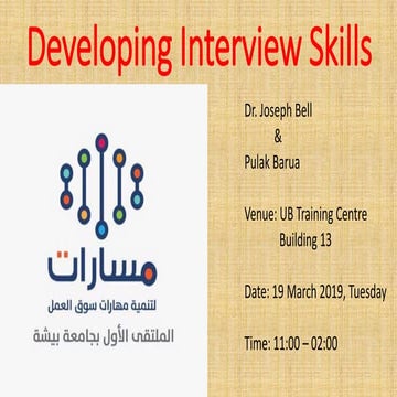 Developing Interview Skills