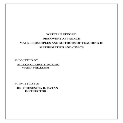 Discovery Approach jerome bruner kindergarted