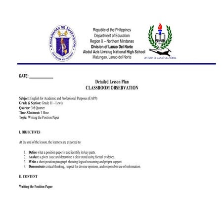 FINAL DLP February 2026 pdf in EAPP Qur4 | PDF