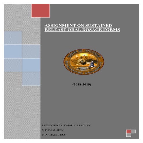 sustained release oral dosage forms