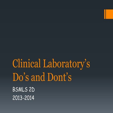 do's and dont's in the lab