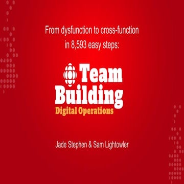 From dysfunction to cross function in 8,593 easy steps- team building at the cbc