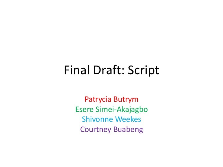 Final draft script