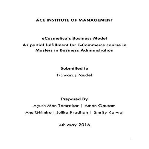 eCosmetica - E-commerce Report