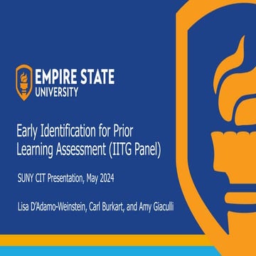 Final Early Identification for Prior Learning Assessment (IITG Panel) Present...