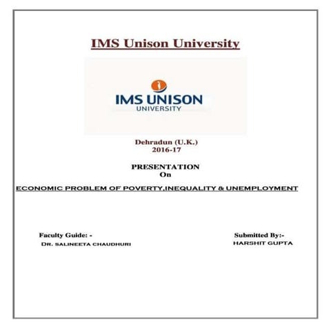 POVERTY , INEQUAITY & UNEMPLOYMENT