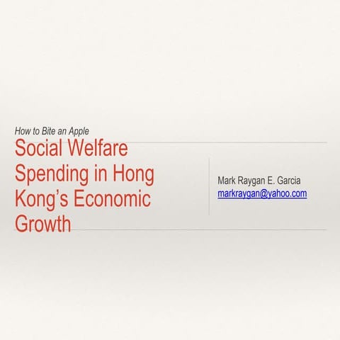 Social Welfare Spending in Hong Kong's Economic Growth