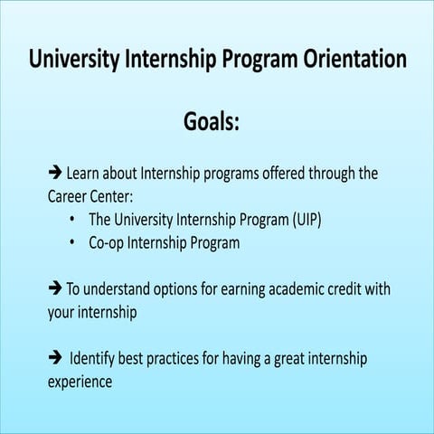 University Internship Program (DePaul UIP) Orientation