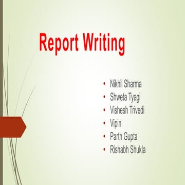 Report Writing PPT