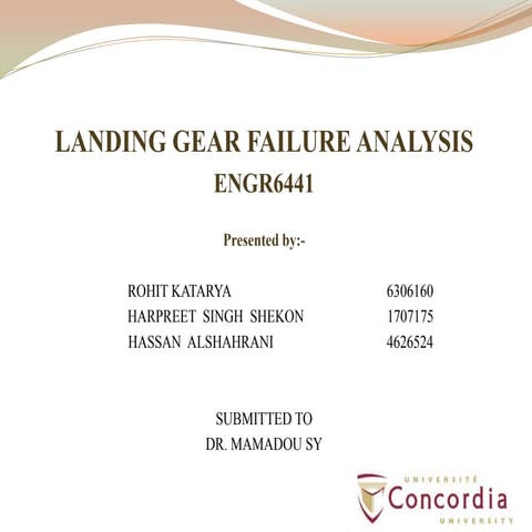 Landing gear Failure analysis of an aircraft