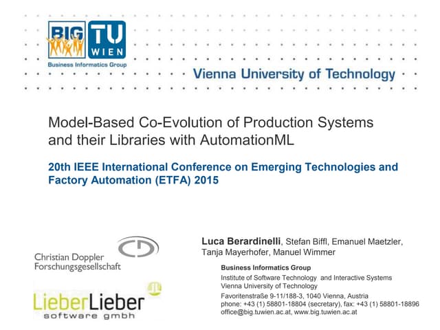 Model Based Co Evolution Of Production Systems And Their Libraries With Automationml Ppt Model Based Co Evolution Of Production Systems And Their Libraries With Automationml Ppt