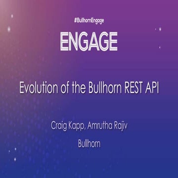 Evolution of the REST API