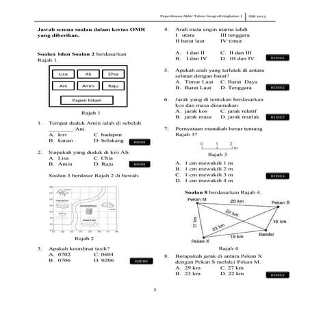 Soalan Peperiksaan Akhir Tahun Geografi Tingkatan 1
