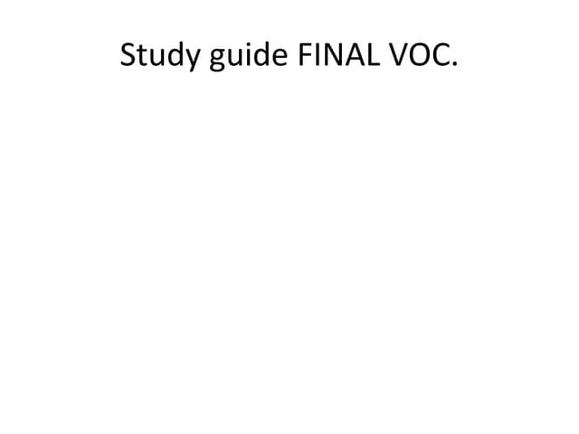 Final exam study guide mazure paul