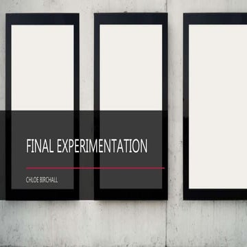 Final experimentation