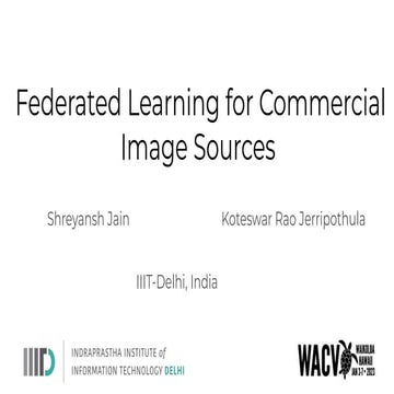 Federated Learning for Commercial Image Sources | PDF