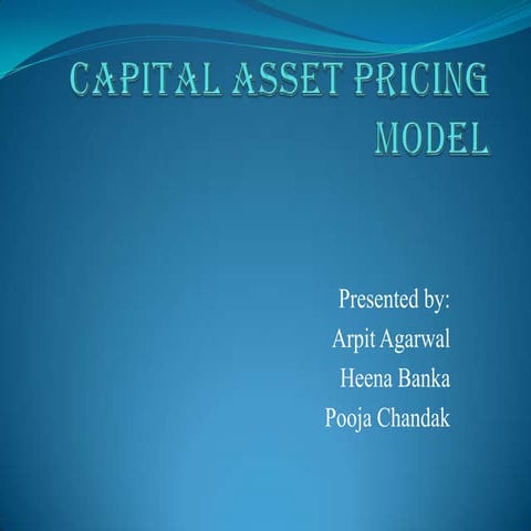 Financial Mgt. - Capital Asset Pricing Model