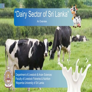 Dairy Industry of Sri Lanka - According to the perspective of an undergraduate