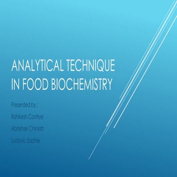 Some analytical methods used in Food Industry