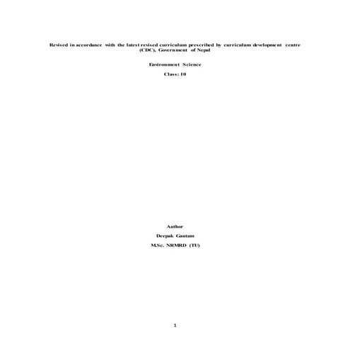 Environment Science class 10, iof -By Deepak Gautam