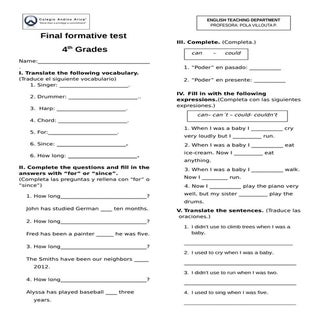 Final Formative Test