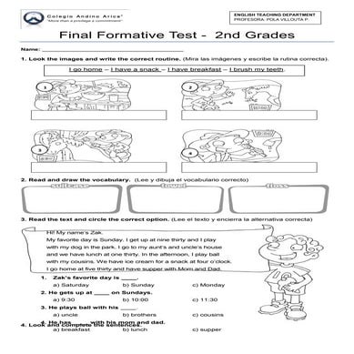 Final formative test  2016 segundo
