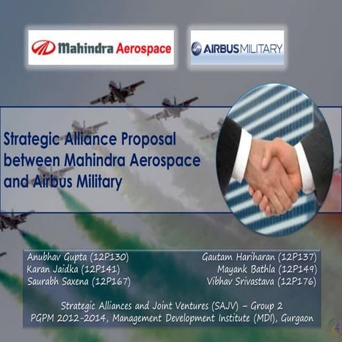 Strategic Alliance Proposal between Mahindra Aerospace and Airbus Military