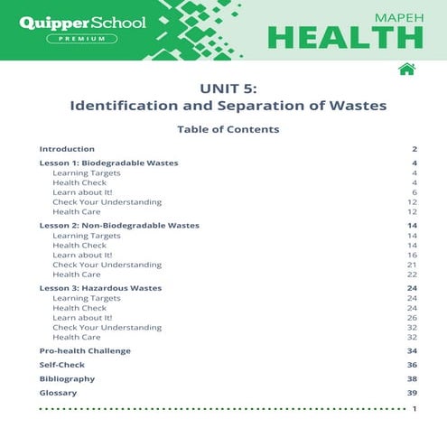 Final_Health 6.5_Identification and Separation of Wastes, 3 lessons - Google ...