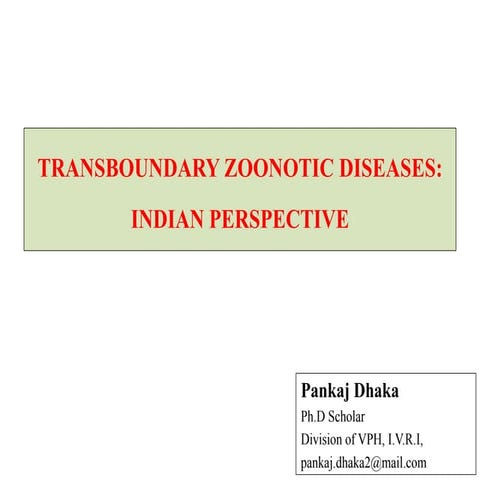 Transboundry Zoonotic Diseases