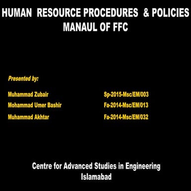 HRM Policies and Procedures