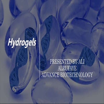 hydro gels compositions and applications