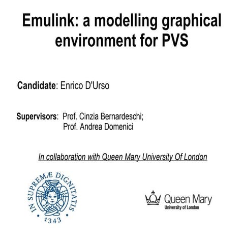 Emulink: A graphical modelling environment for PVS 