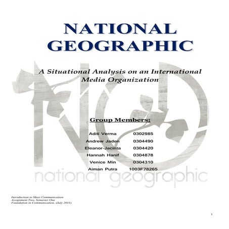 A Situational Analysis on National Geographic - report | PDF