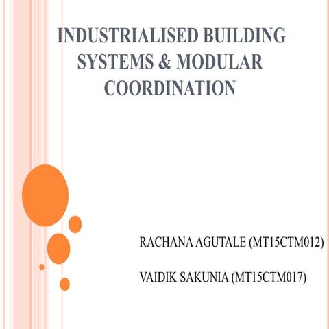 INDUSTRIALISED BUILDING SYSTEMS & MODULAR COORDINATION