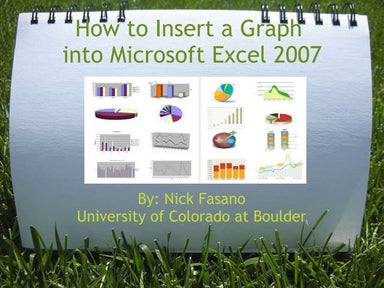 How to Insert a Graph into Microsoft Excel 2007