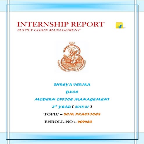Internship report on FlipKart