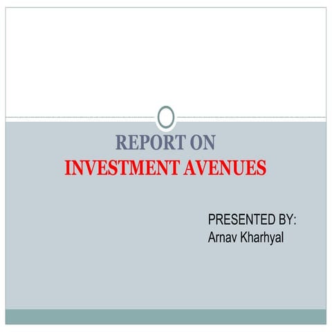 Final investment avenues
