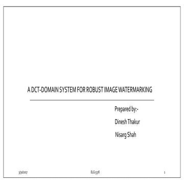 DCT based Image Watermarking