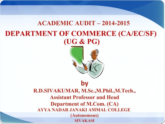 External Academic Audit 2014-15 - R.D.Sivakumar