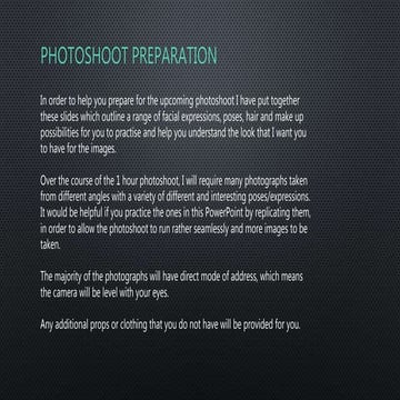 Photoshoot Preparation