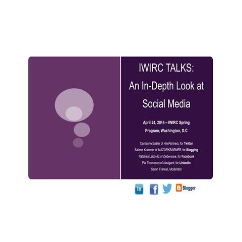 IWIRC Talks: An In-Depth Look at Social Media; Blogging (Salene Mazur Kraemer)