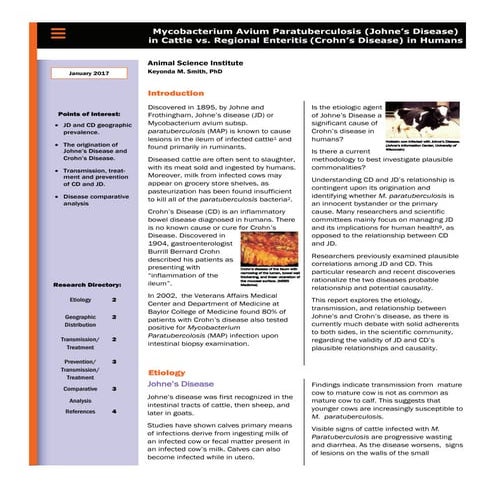 Mycobacterium Avium Paratuberculosis (Johne’s Disease)
