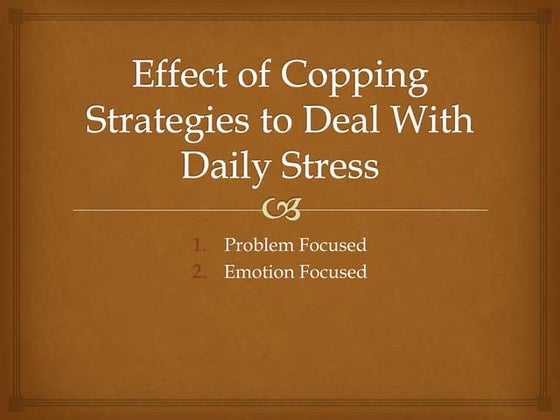 Strategies to cope up with stress | PPT