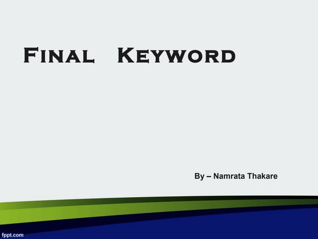 Final keyword