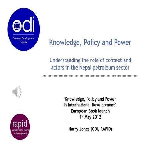ODI Knowledge Policy and Power event presentation Harry Jones