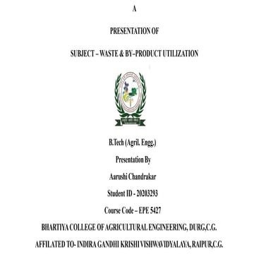 BY PRODUCT AND WASTE UTILIZATION IMP TOPIC