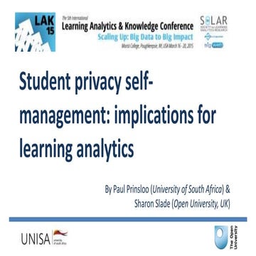 Student privacy self-management: Implications for learning analytics