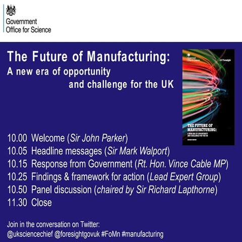 Future of Manufacturing launch - presentation
